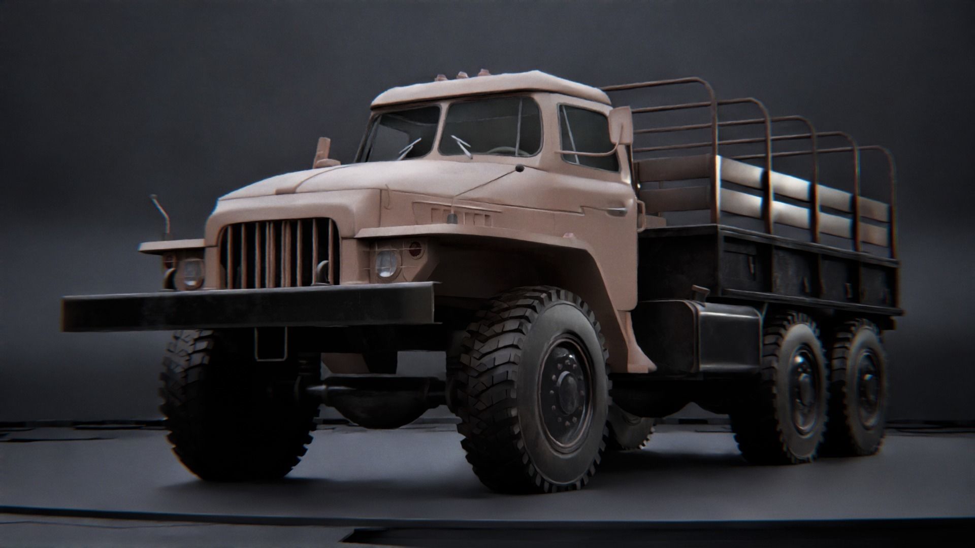 Soviet truck - Ural 375d 3D model_2