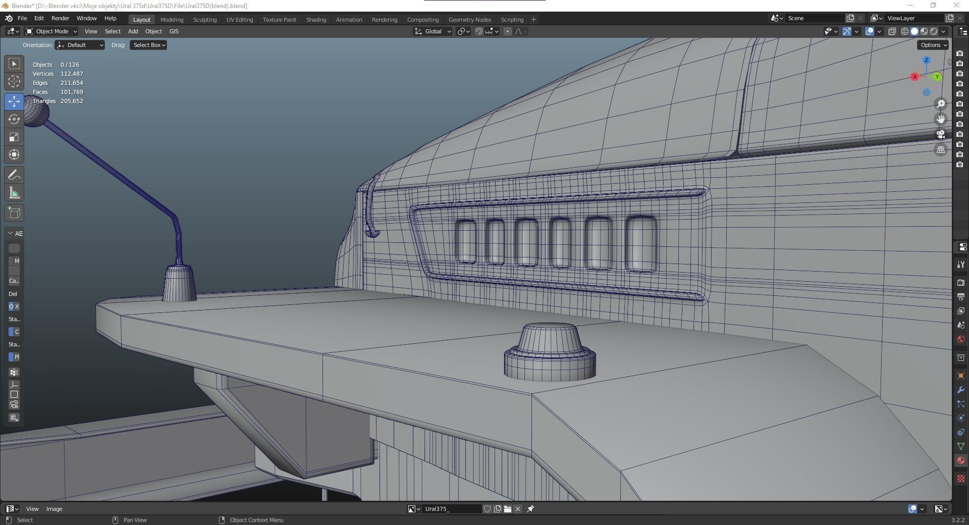 Soviet truck - Ural 375d 3D model_24