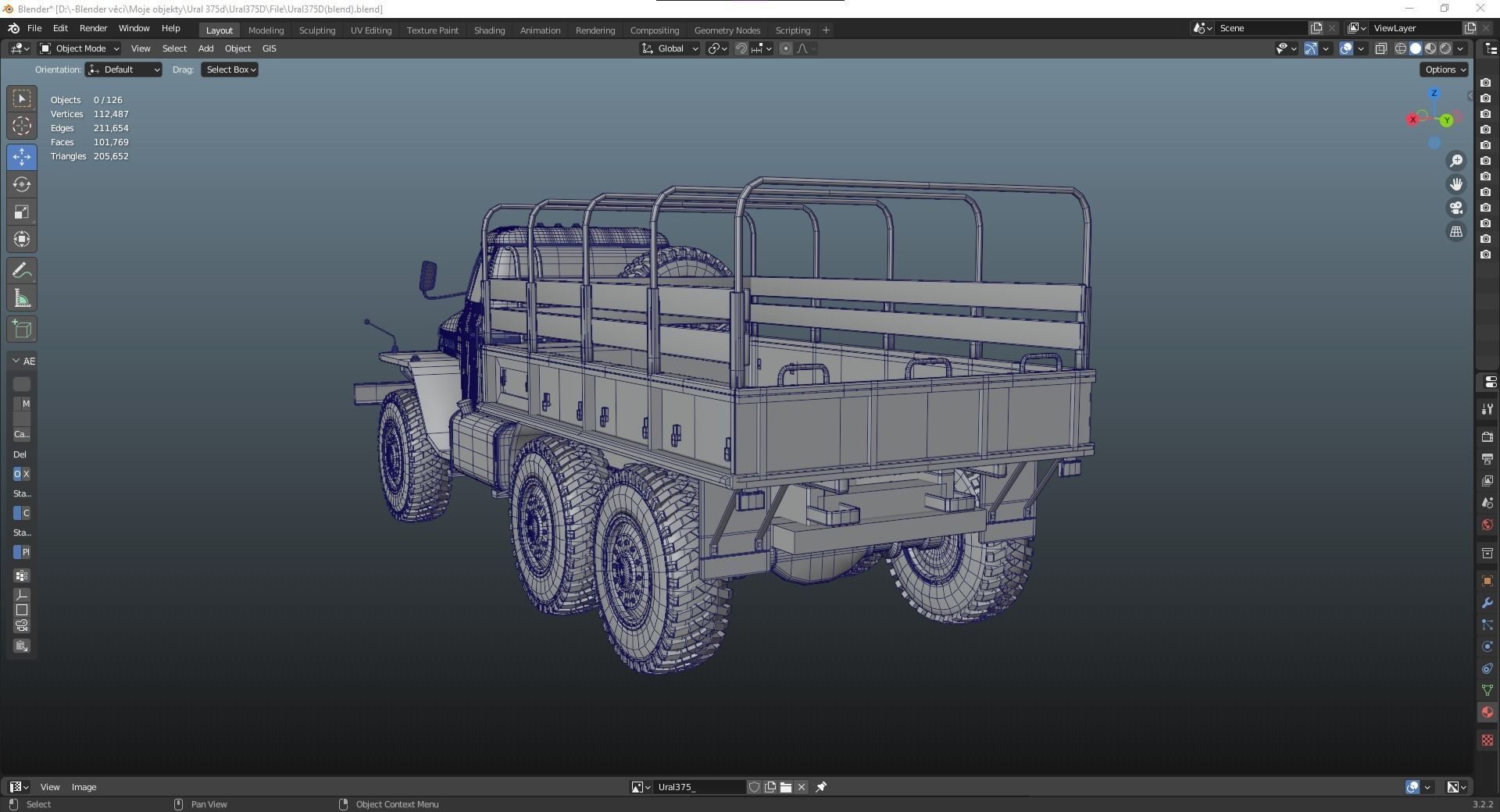 Soviet truck - Ural 375d 3D model_17