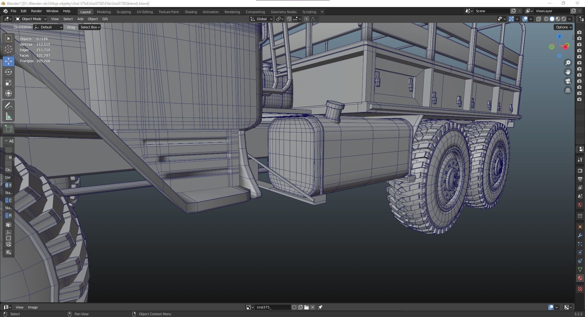 Soviet truck - Ural 375d 3D model_22