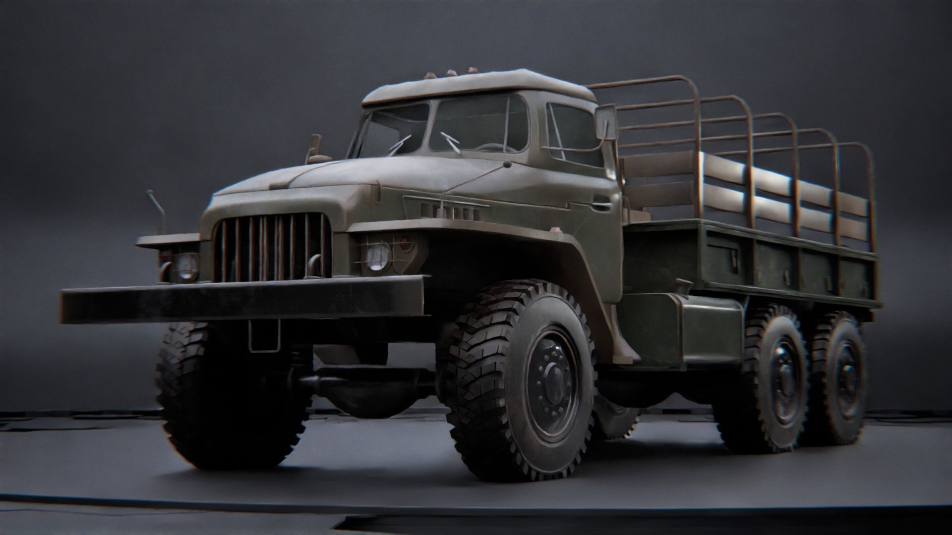Soviet truck - Ural 375d 3D model_6