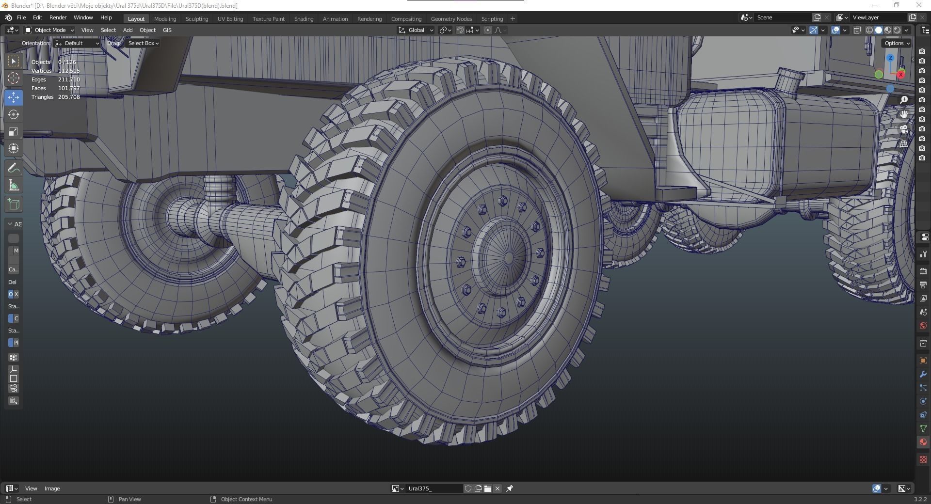 Soviet truck - Ural 375d 3D model_25