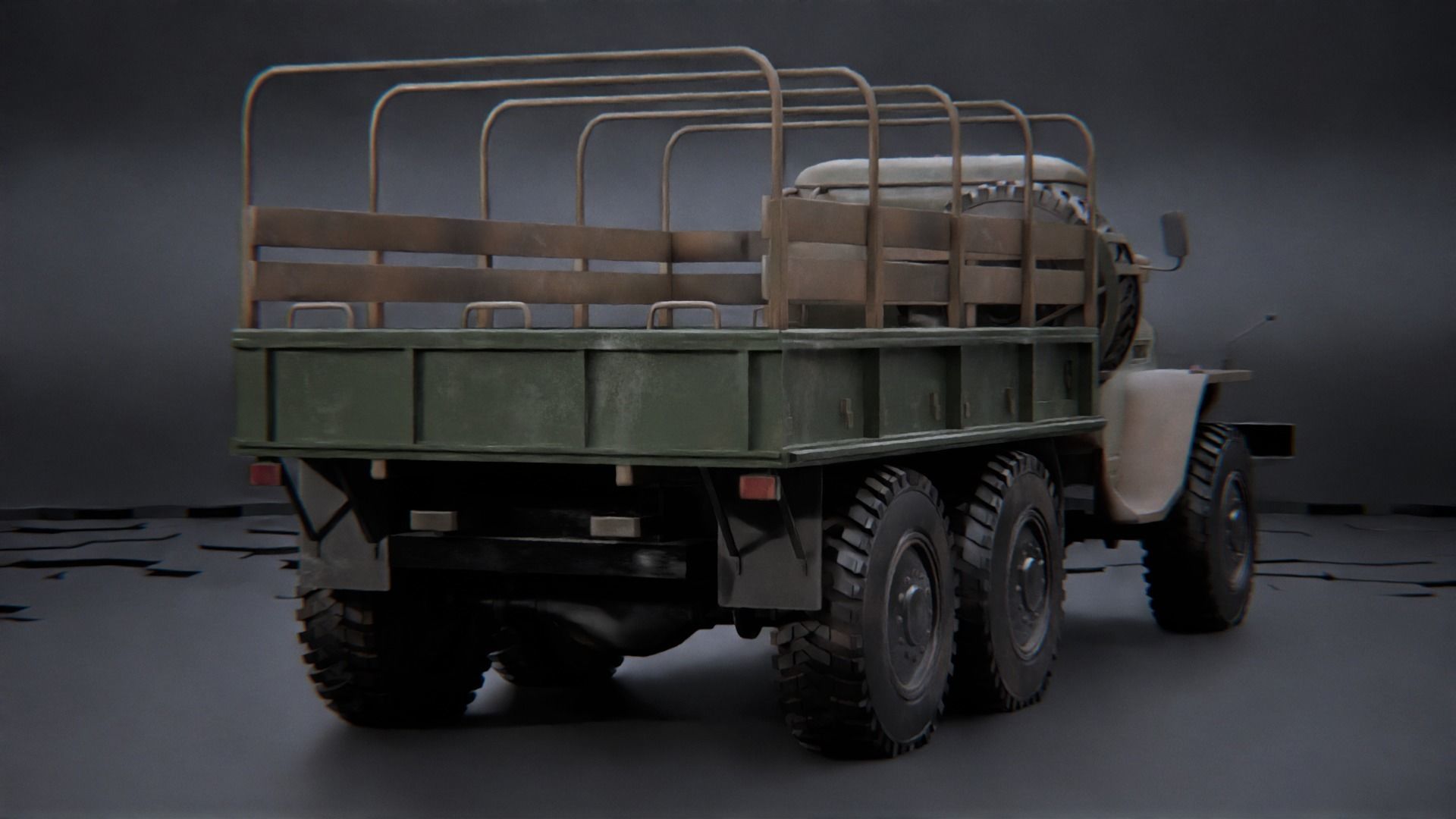 Soviet truck - Ural 375d 3D model_9