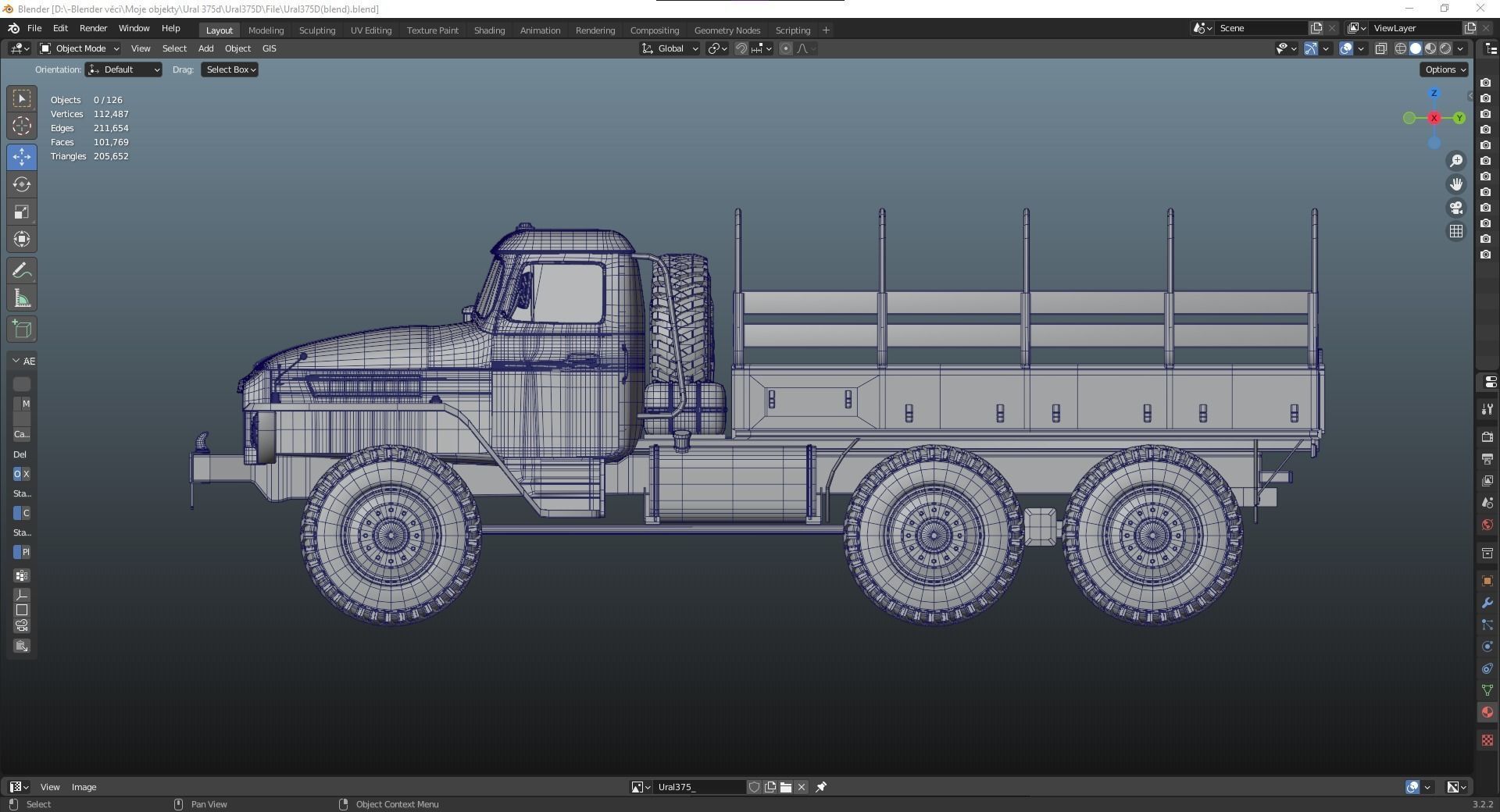 Soviet truck - Ural 375d 3D model_18