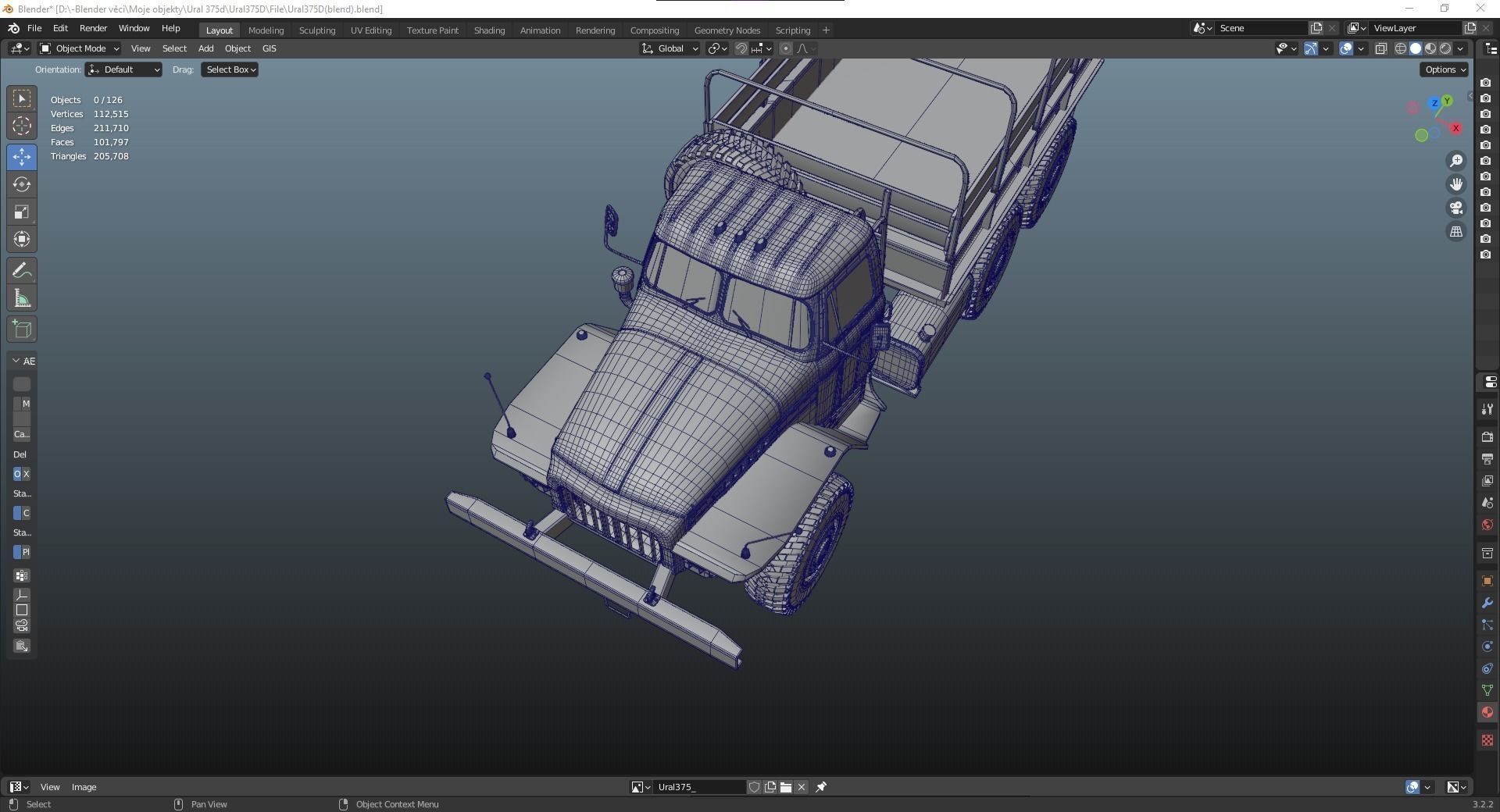 Soviet truck - Ural 375d 3D model_29