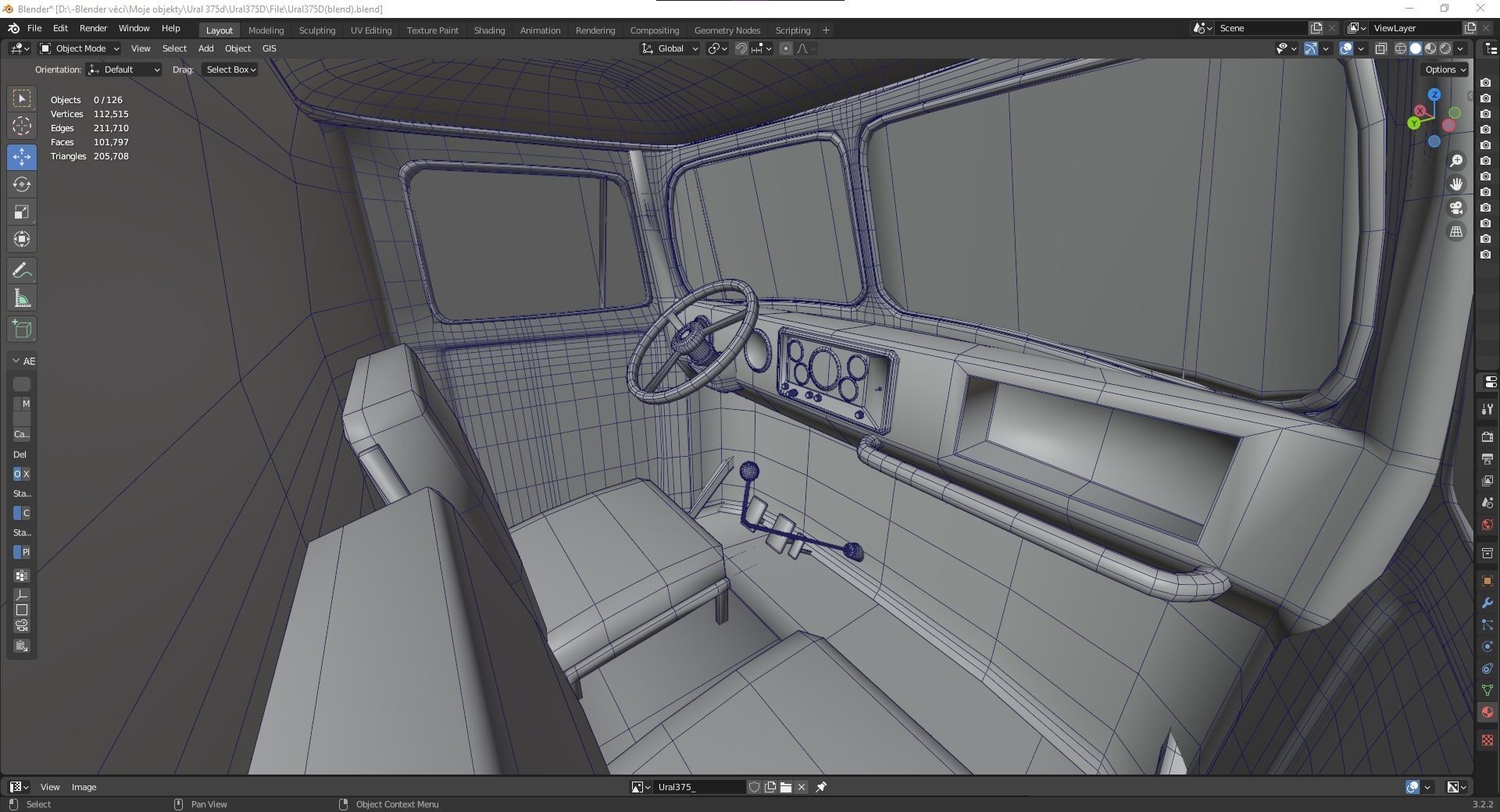 Soviet truck - Ural 375d 3D model_26