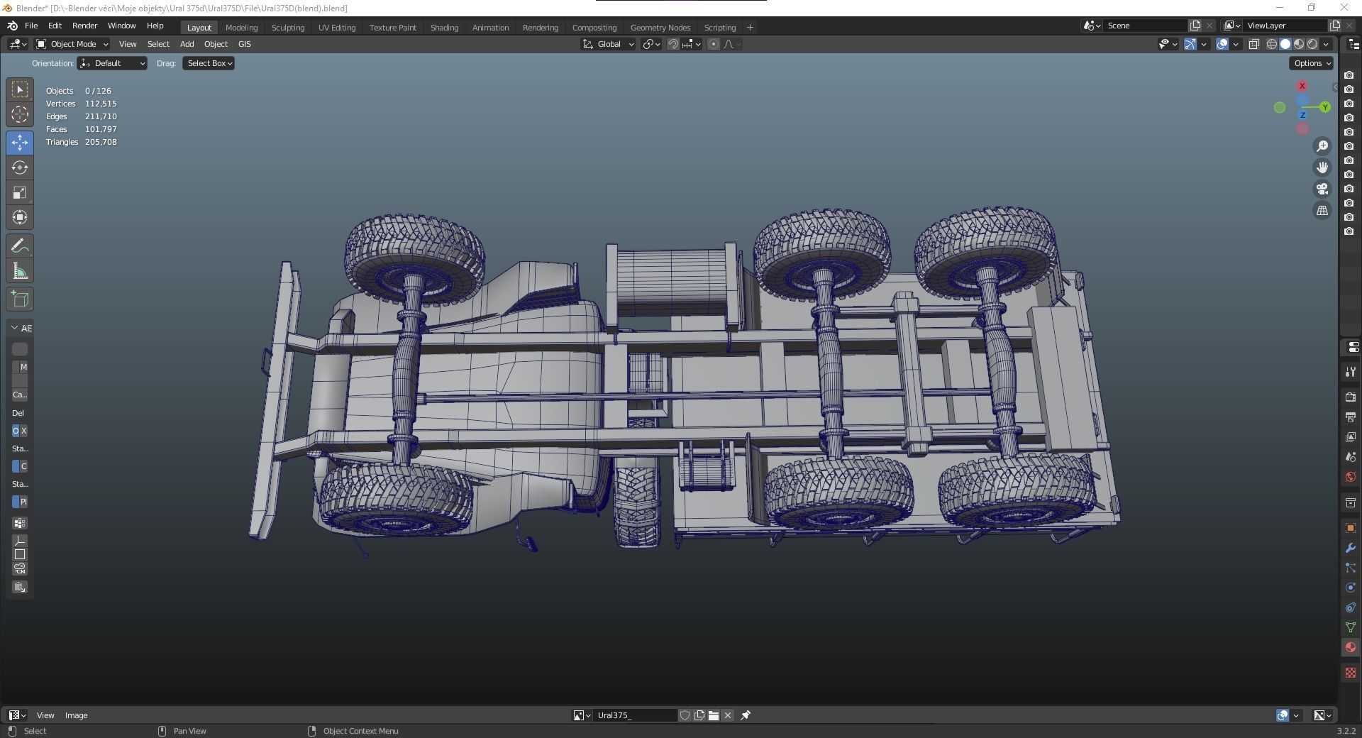 Soviet truck - Ural 375d 3D model_30