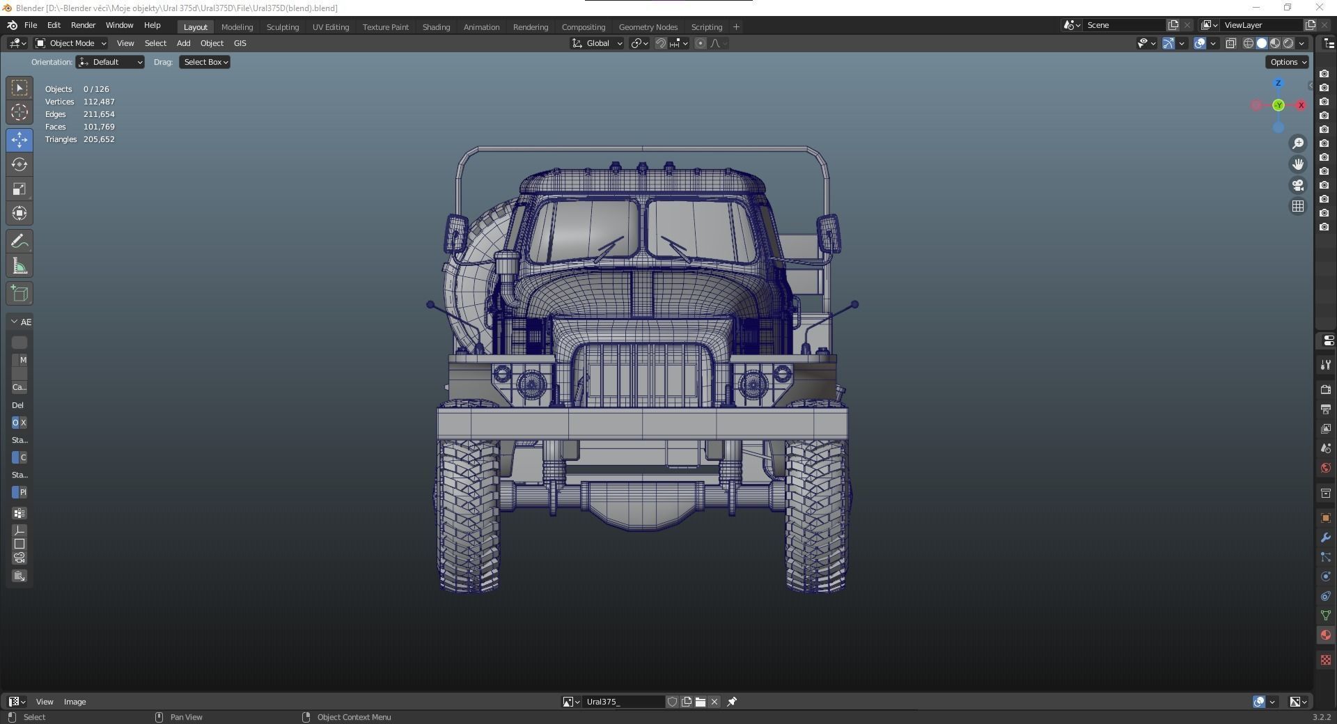 Soviet truck - Ural 375d 3D model_19