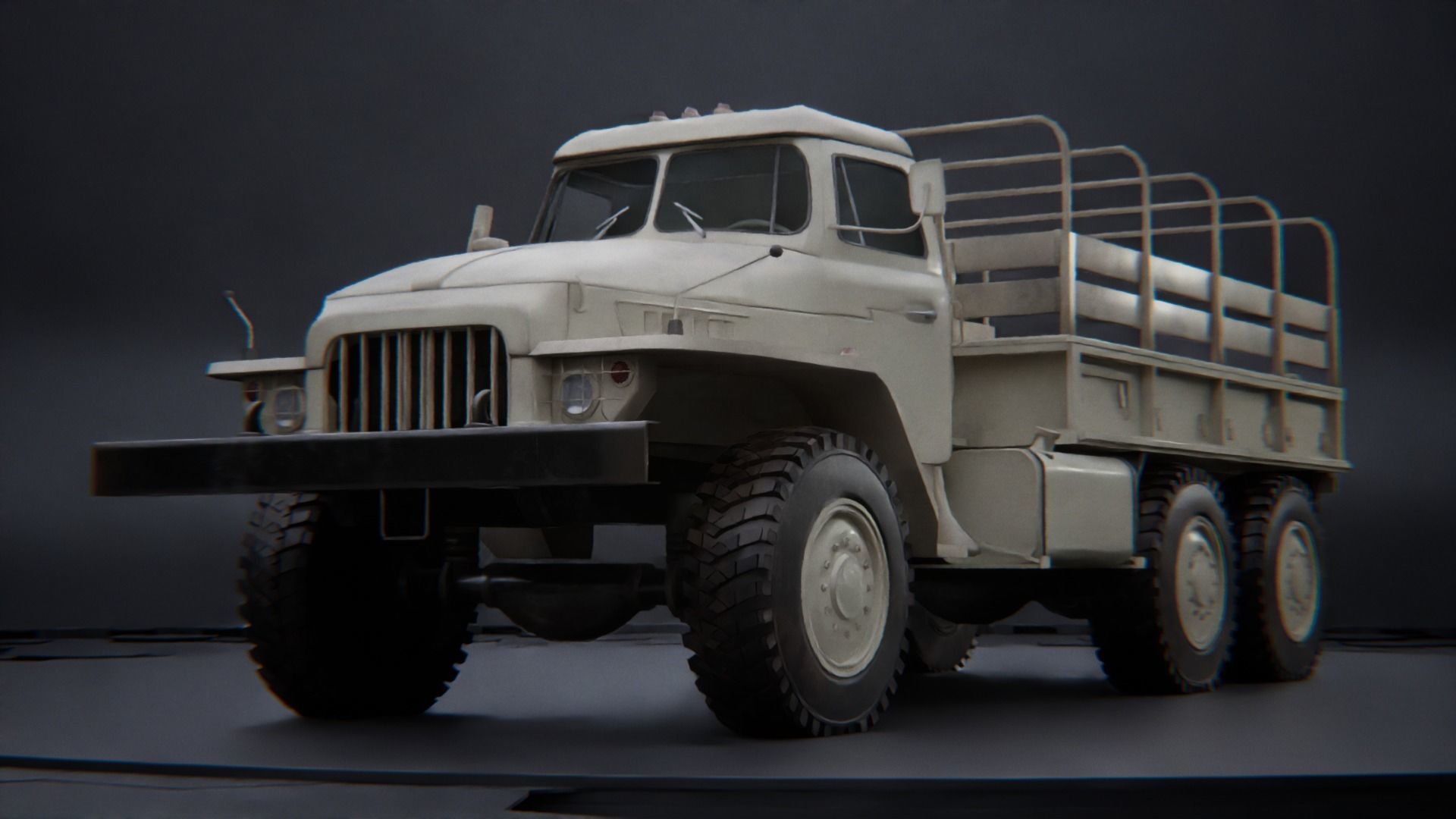 Soviet truck - Ural 375d 3D model_4