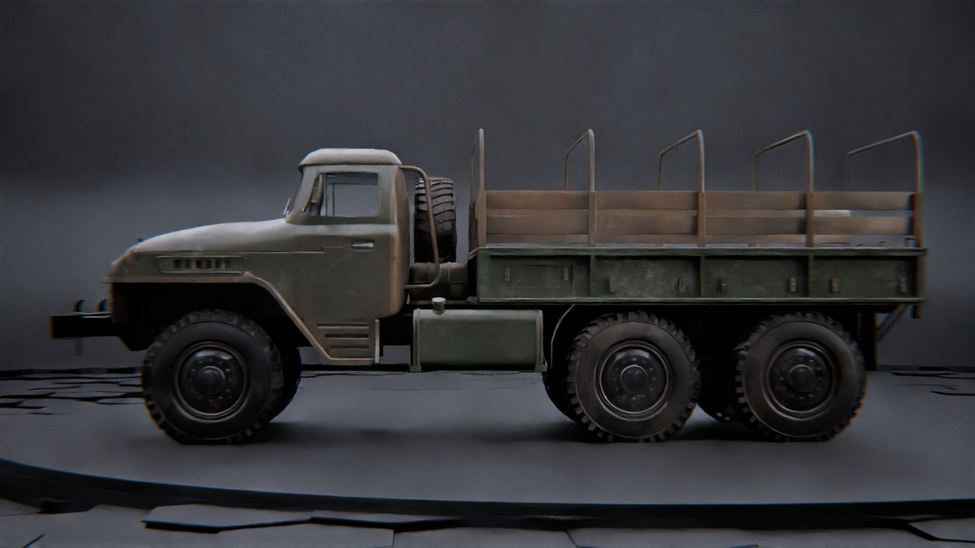 Soviet truck - Ural 375d 3D model_14