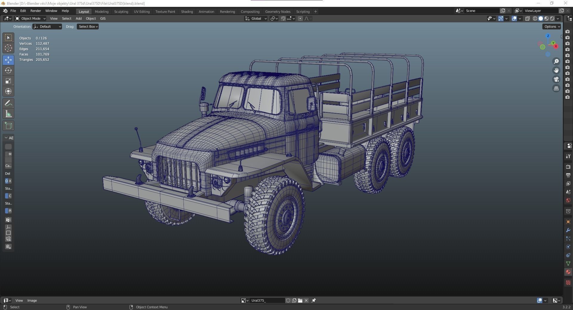 Soviet truck - Ural 375d 3D model_16