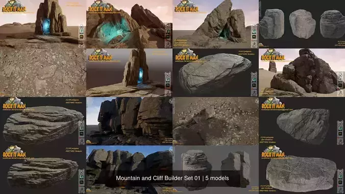 Mountain and Cliff Builder Set 01