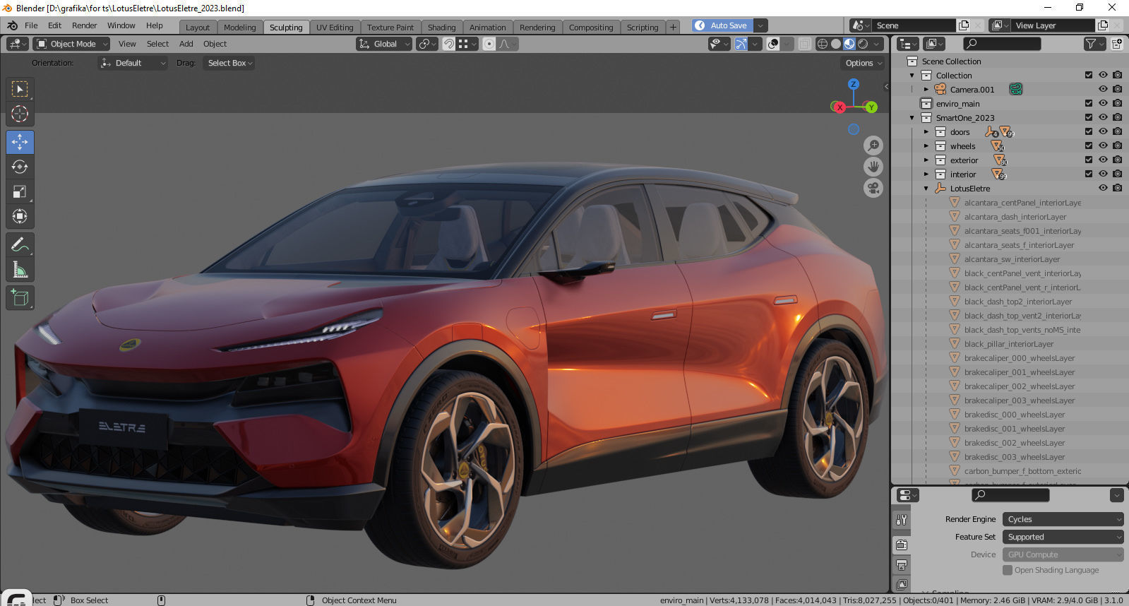 Lotus Eletre 2023 with interior 3D model_39