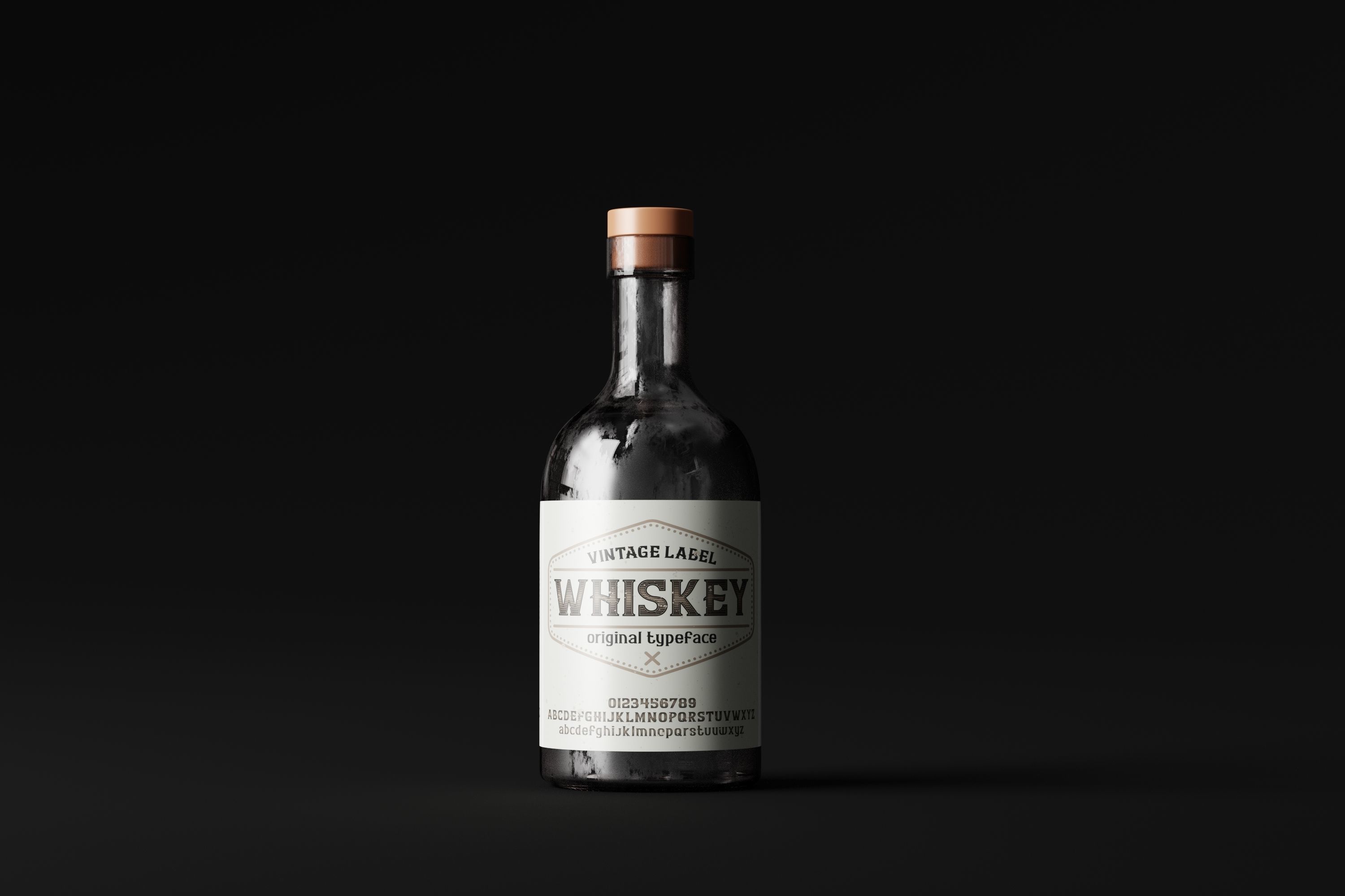 Gin Bottle Low-poly 3D model_6