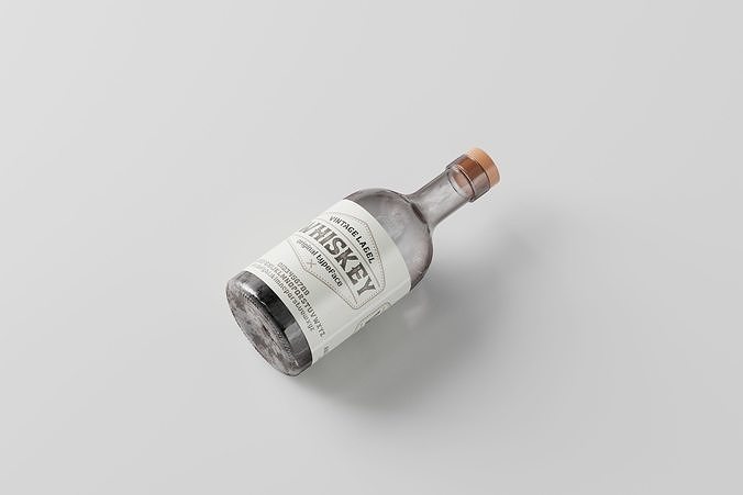 Gin Bottle Low-poly 3D model