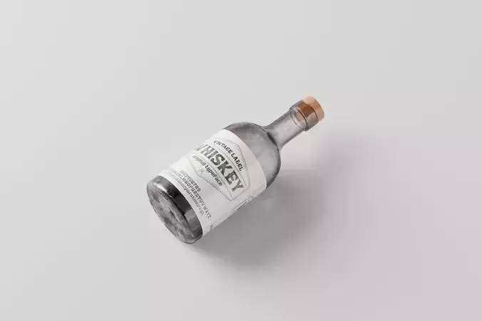 Gin Bottle Low-poly 3D model