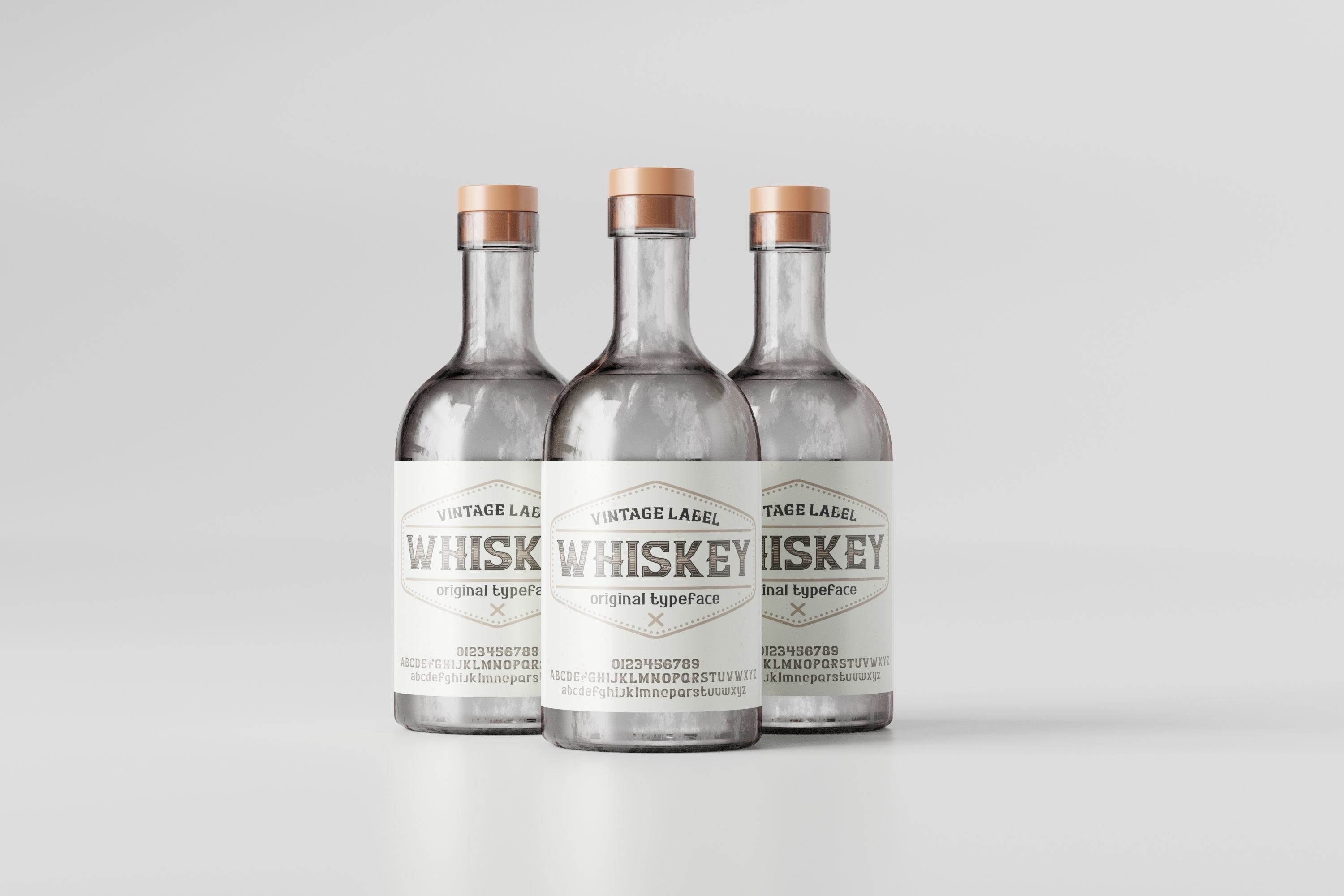 Gin Bottle Low-poly 3D model_4