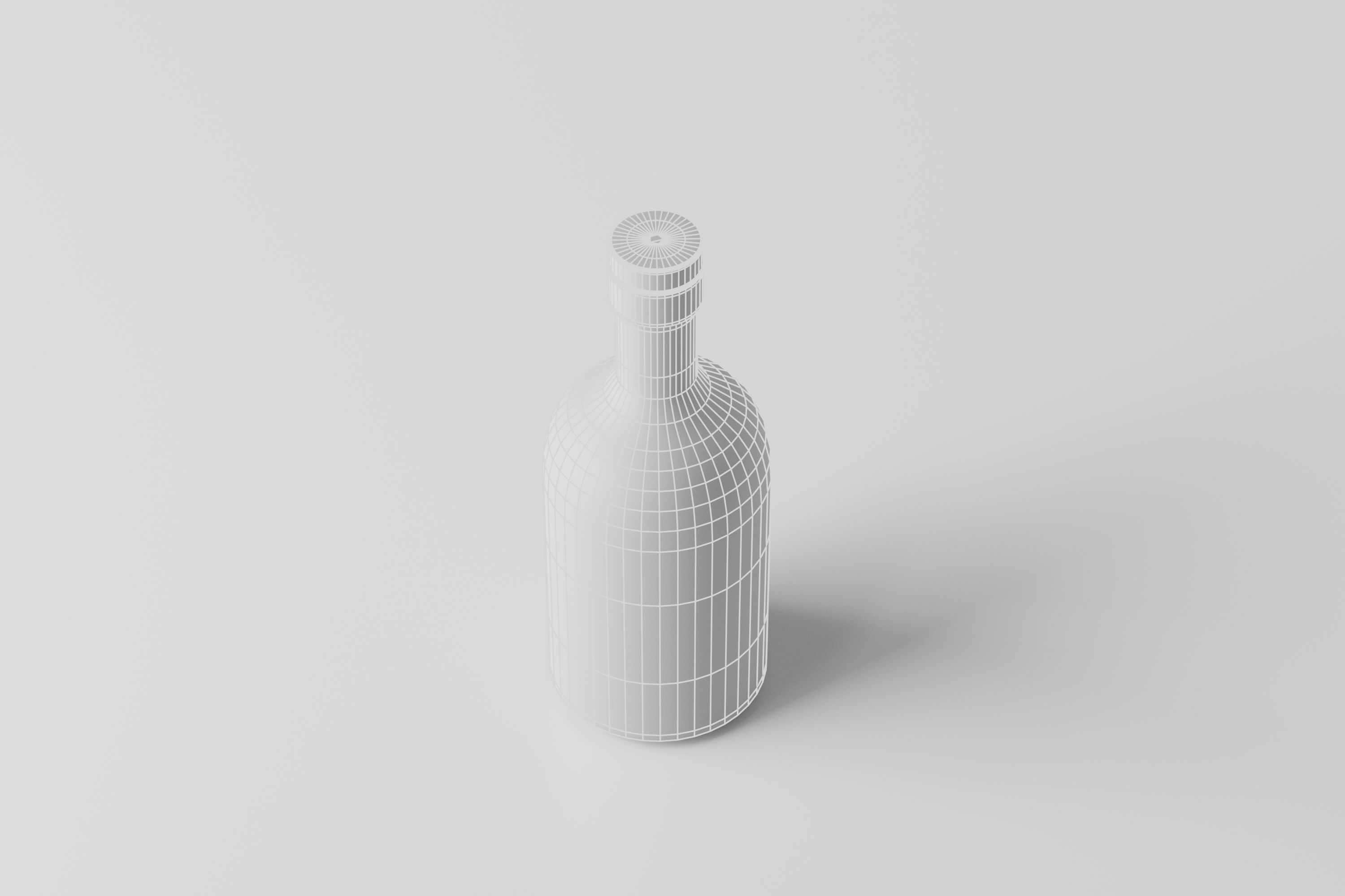 Gin Bottle Low-poly 3D model_8