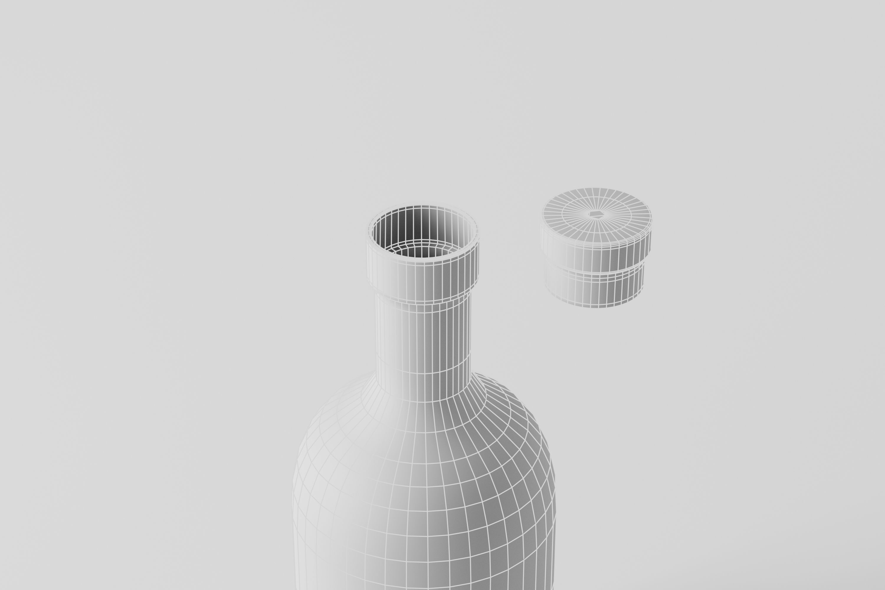 Gin Bottle Low-poly 3D model_9