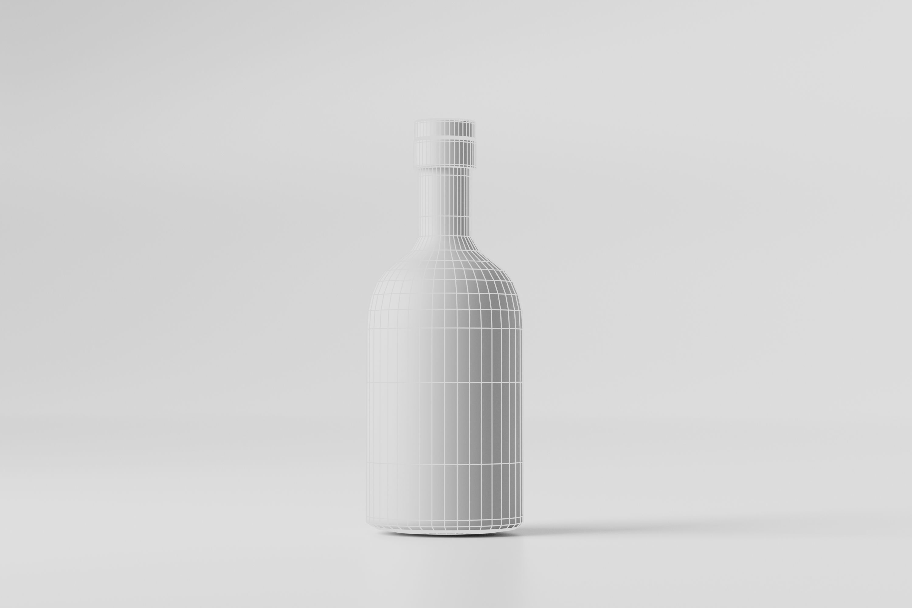 Gin Bottle Low-poly 3D model_7