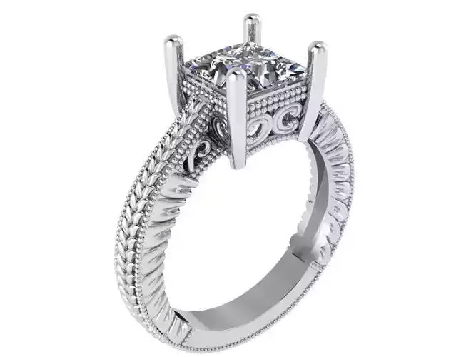 Princess Engraving Ring 0644