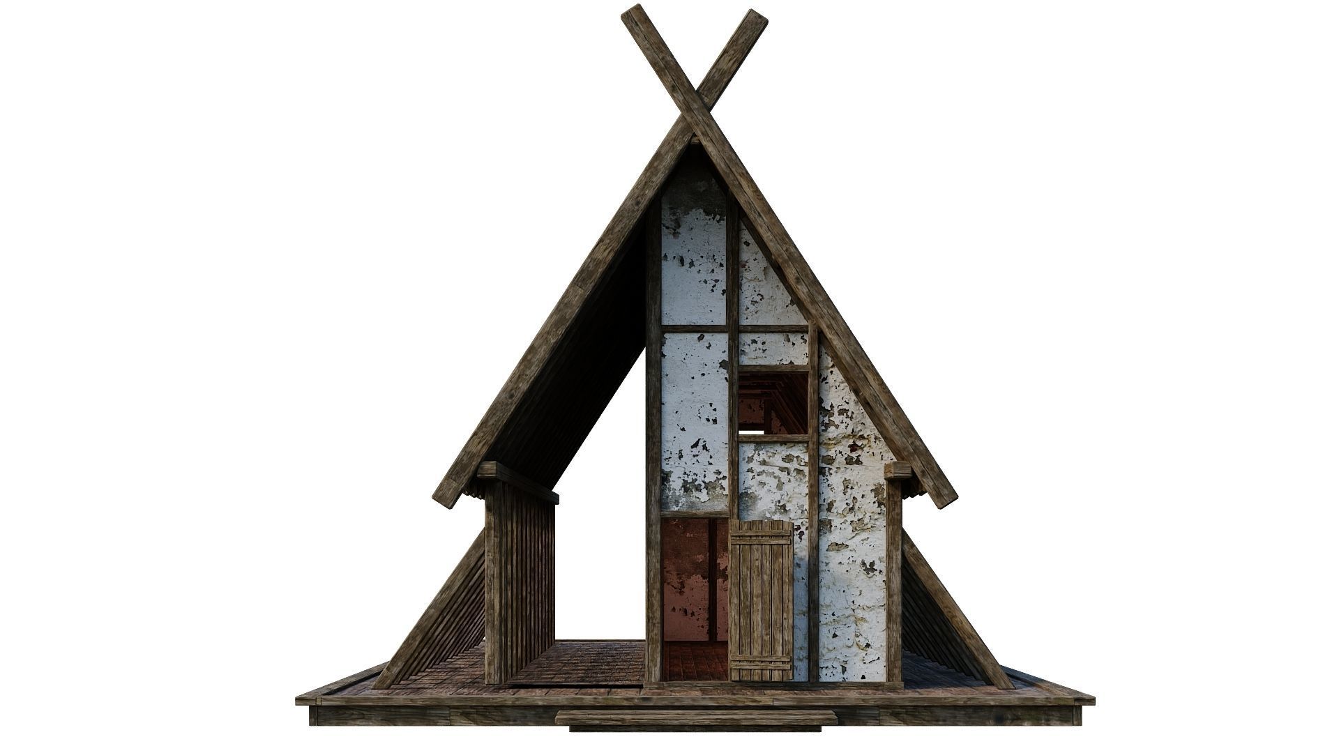 4 Old Medieval Building House 4K Tex GameReady 89 to 92 Low-poly 3D model_48