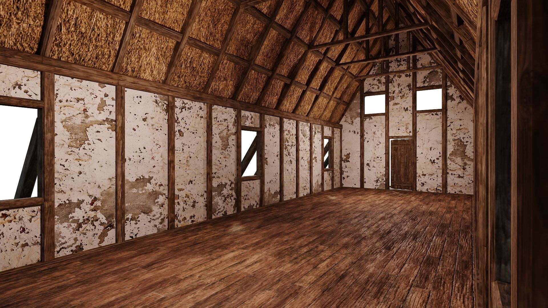 4 Old Medieval Building House 4K Tex GameReady 89 to 92 Low-poly 3D model_9