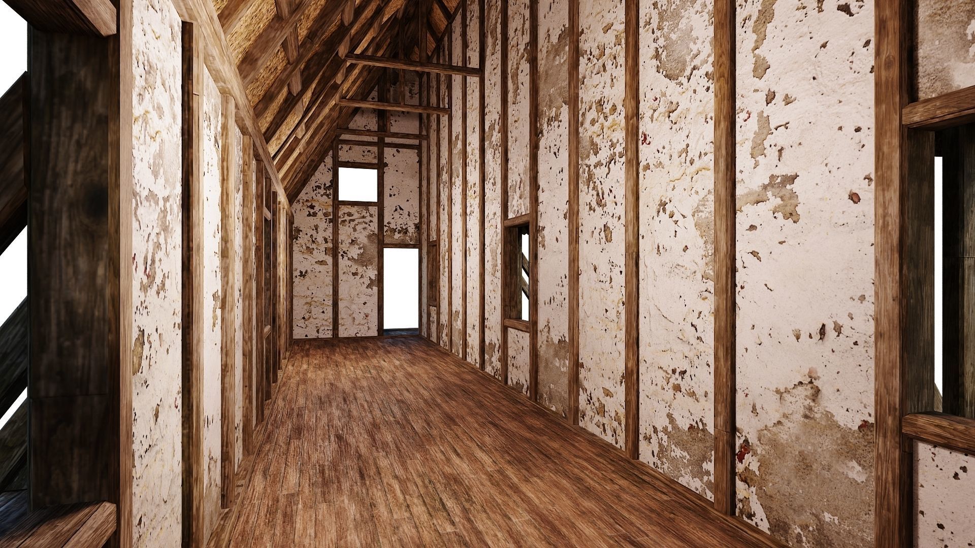 4 Old Medieval Building House 4K Tex GameReady 89 to 92 Low-poly 3D model_43