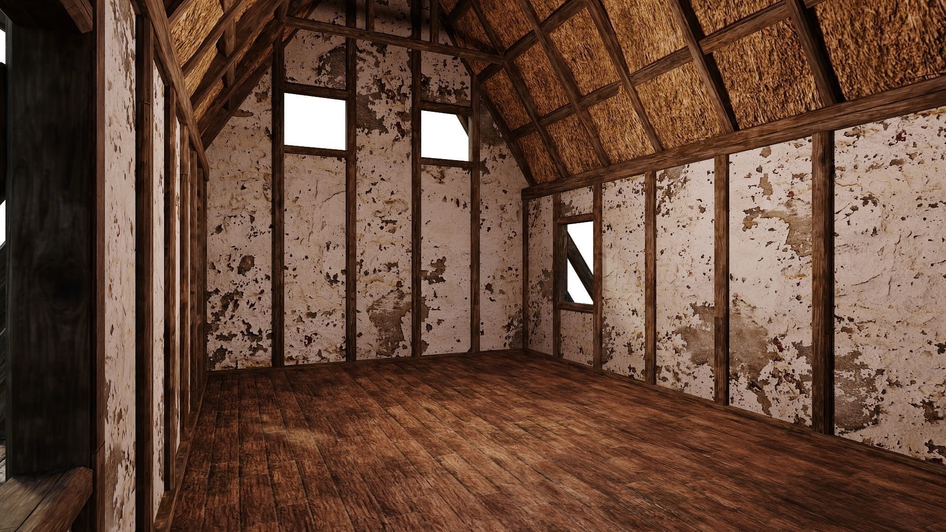 4 Old Medieval Building House 4K Tex GameReady 89 to 92 Low-poly 3D model_21