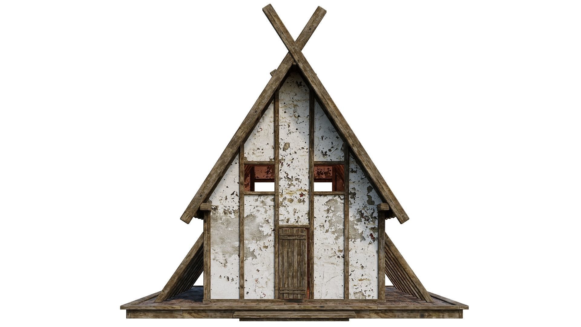 4 Old Medieval Building House 4K Tex GameReady 89 to 92 Low-poly 3D model_26