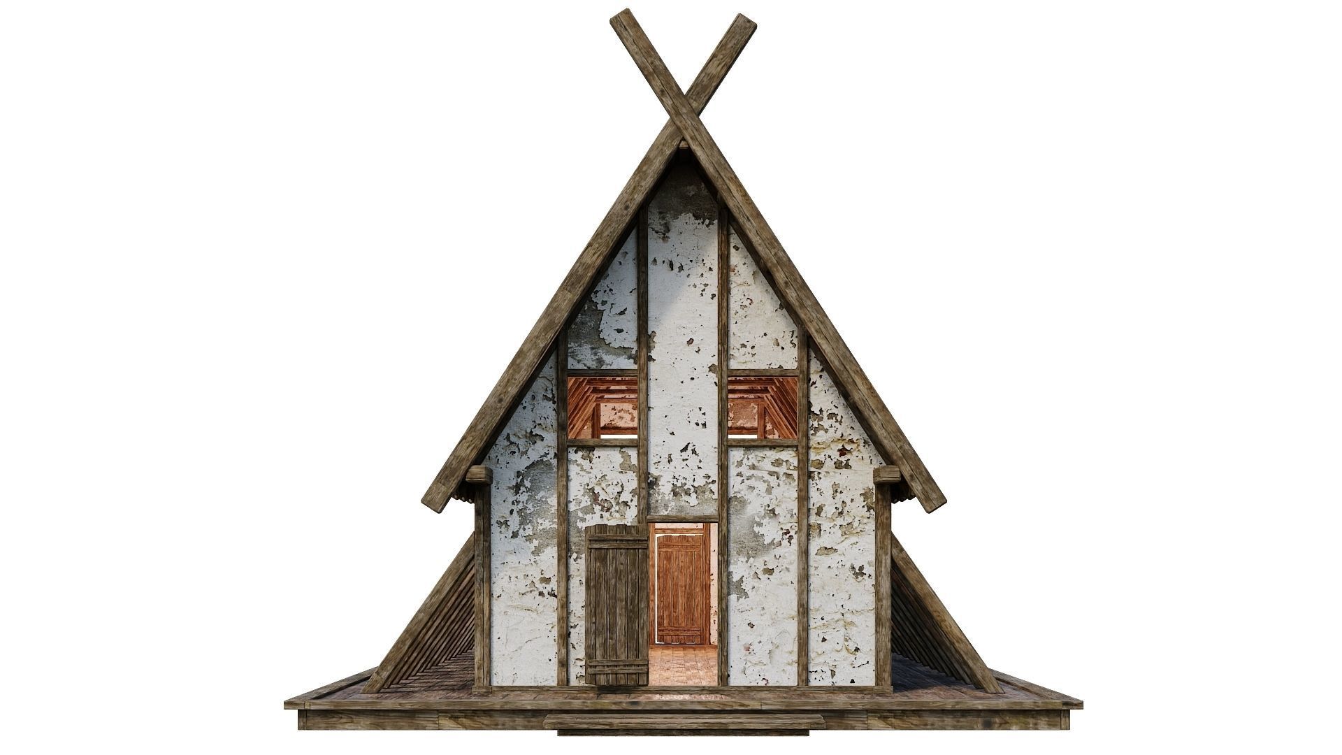 4 Old Medieval Building House 4K Tex GameReady 89 to 92 Low-poly 3D model_15