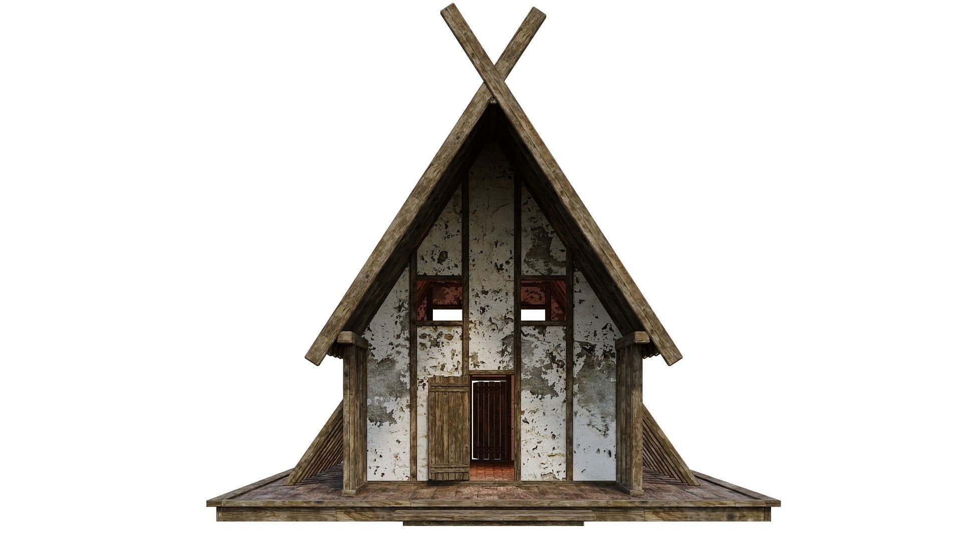 4 Old Medieval Building House 4K Tex GameReady 89 to 92 Low-poly 3D model_37