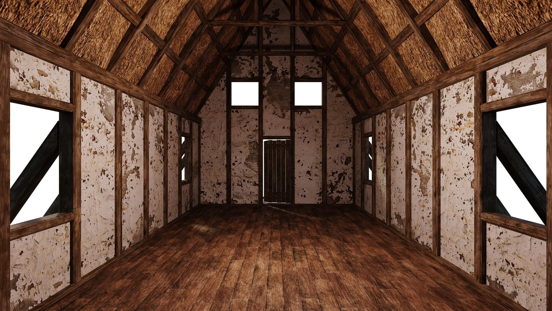 4 Old Medieval Building House 4K Tex GameReady 89 to 92 Low-poly 3D model_32