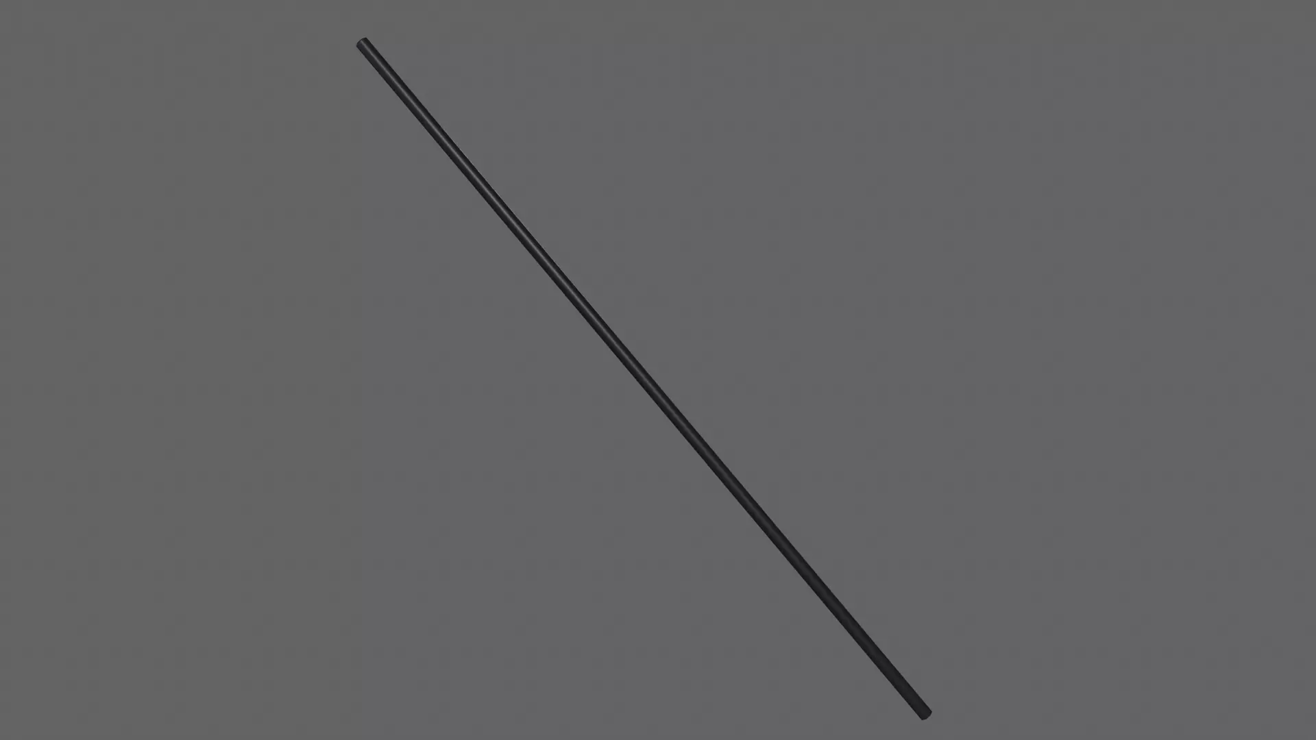 PBR Wushu Stick Black Low-poly 3D model_0