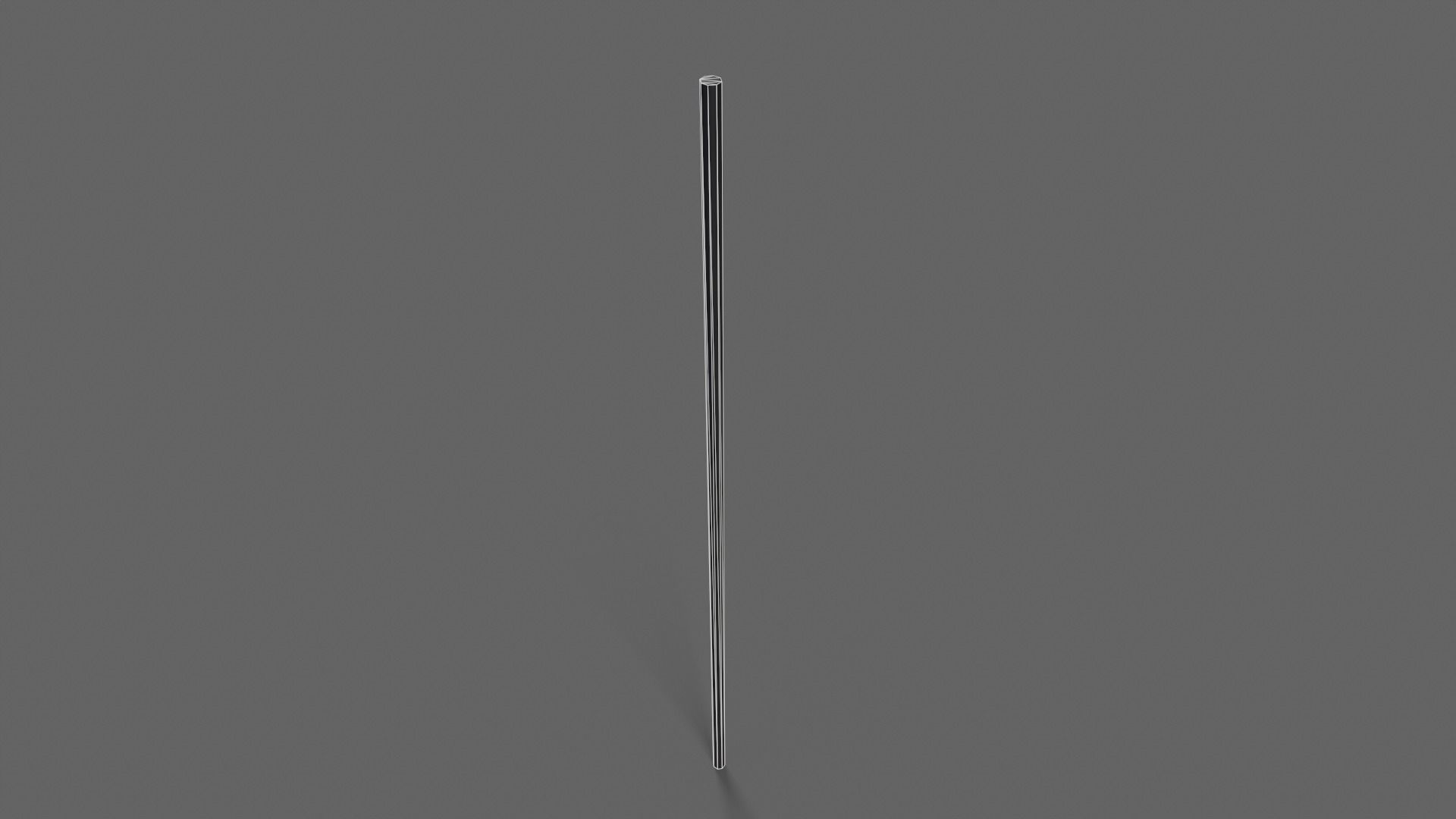 PBR Wushu Stick Black Low-poly 3D model_7