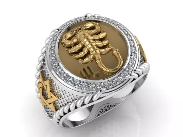 Scorpion Ring zodiac 3D print model