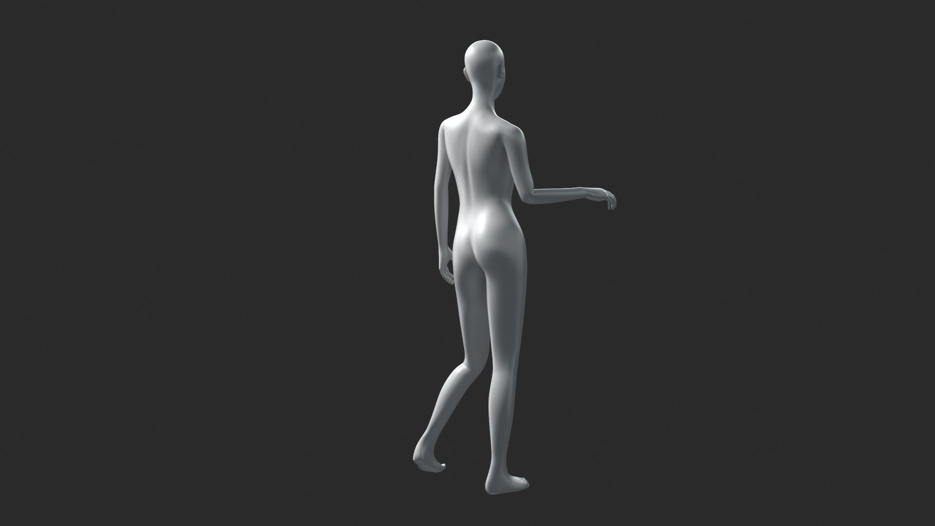 Animated Female Base Mesh 3D model_12