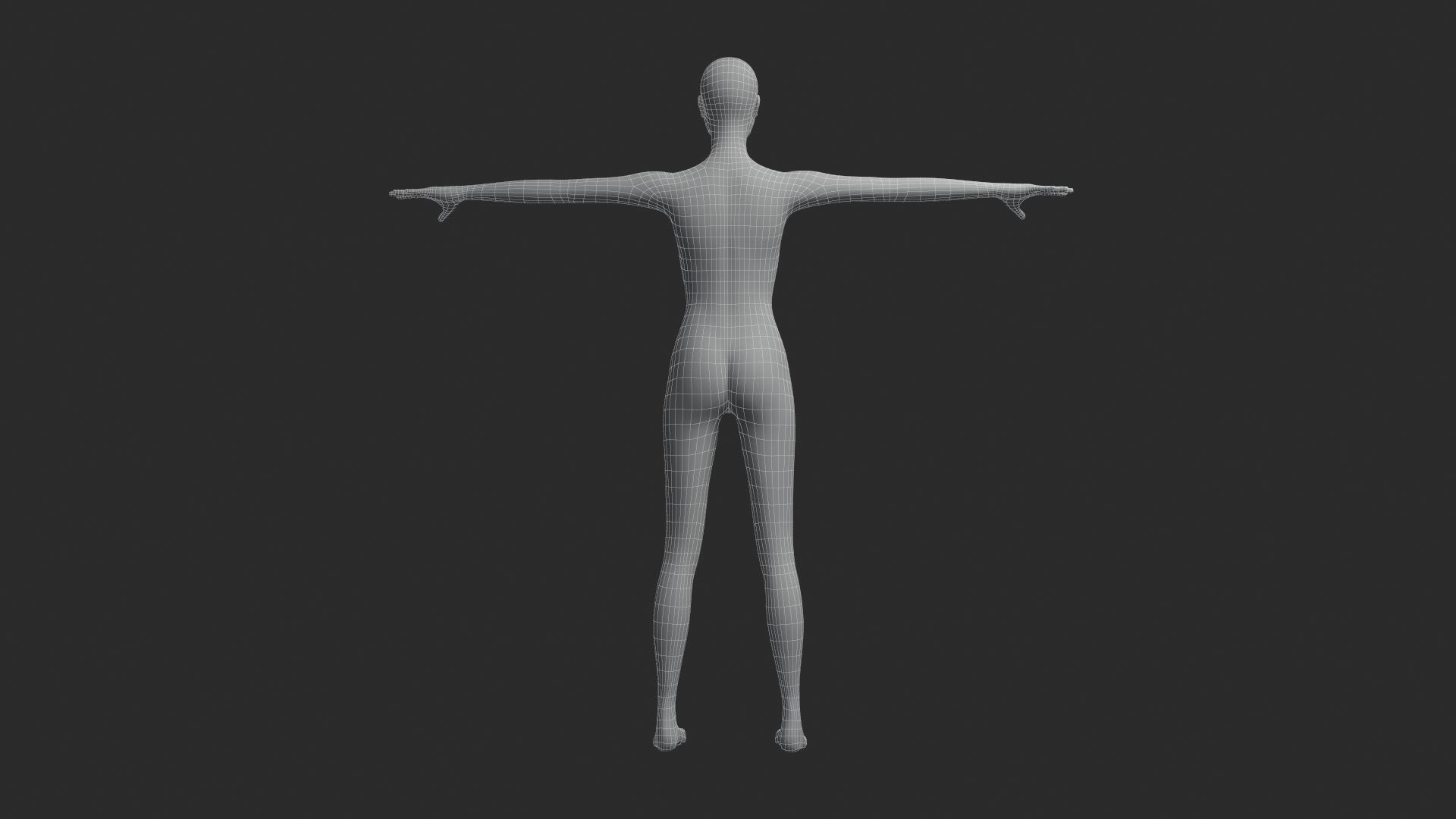 Animated Female Base Mesh 3D model_14