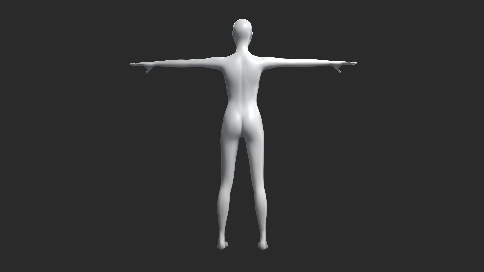 Animated Female Base Mesh 3D model_1