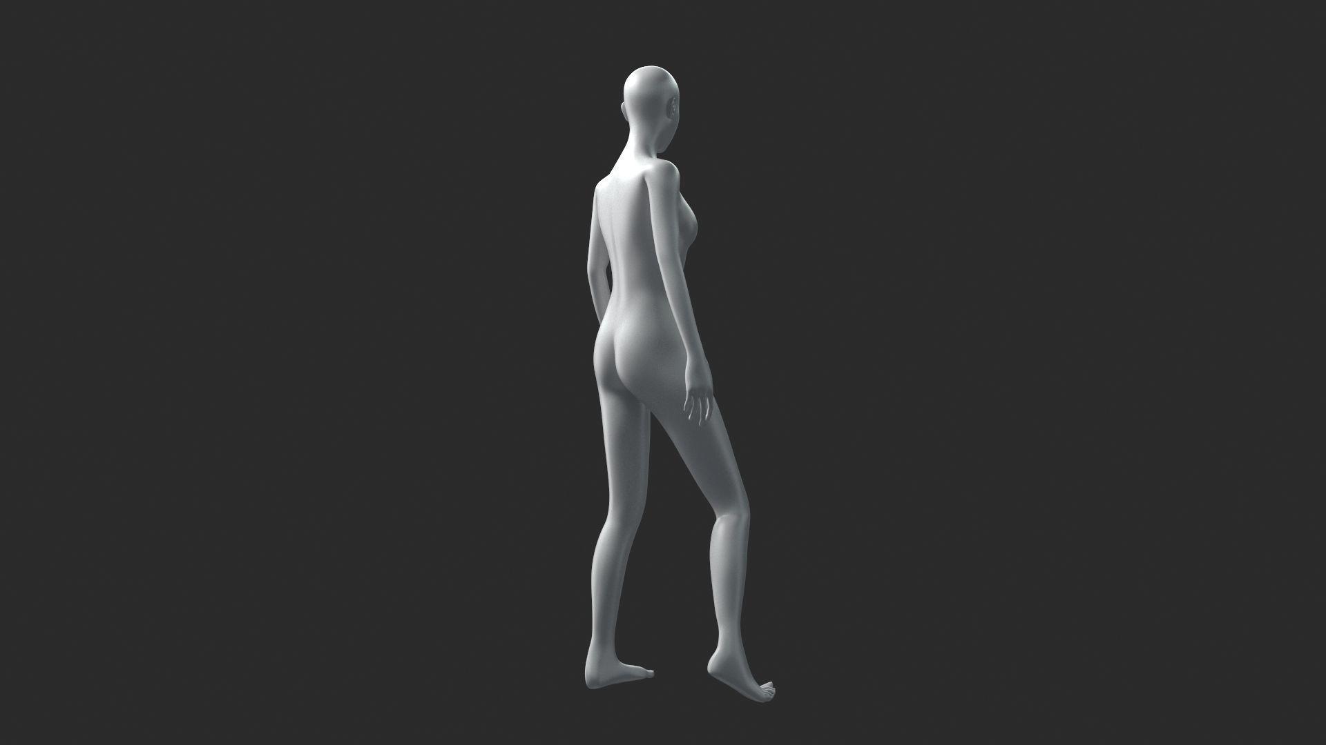 Animated Female Base Mesh 3D model_9