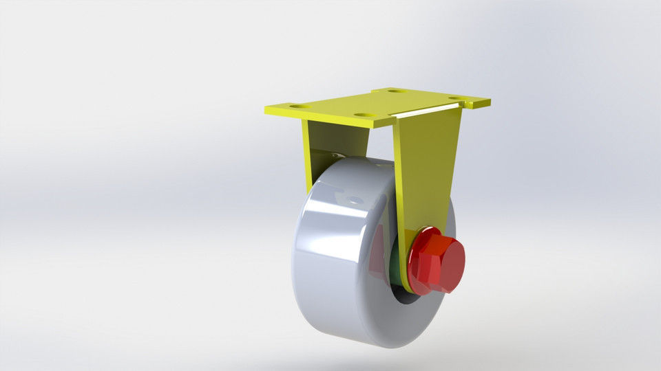 Fixed Caster Wheel Free 3D model_1