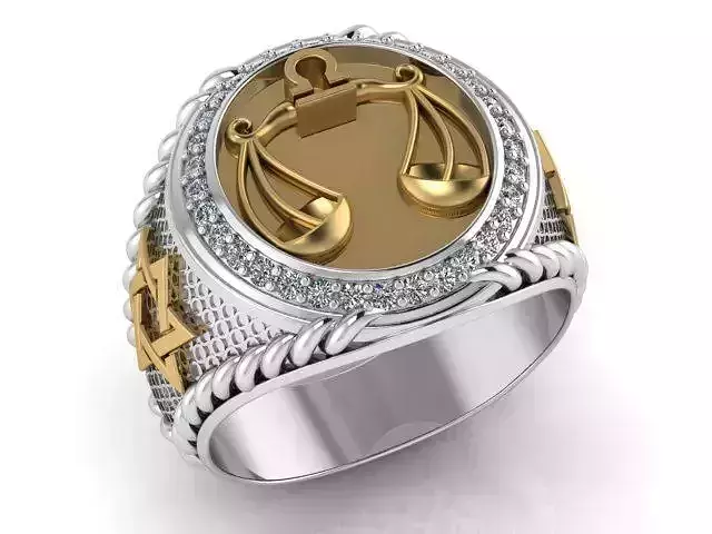 libra ring zodiac 3D print model