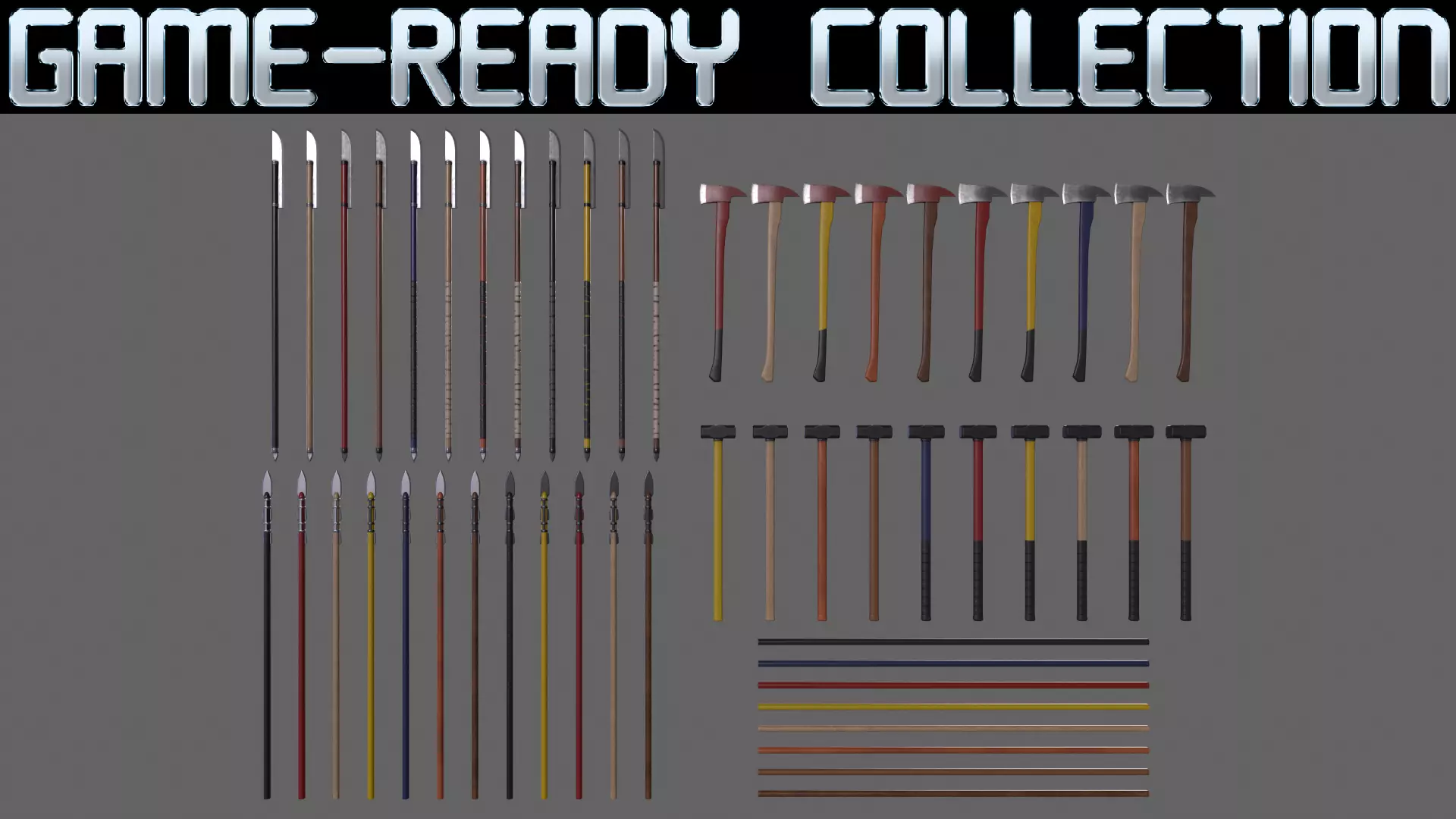 PBR Weapon V3 3D Model Collection_0