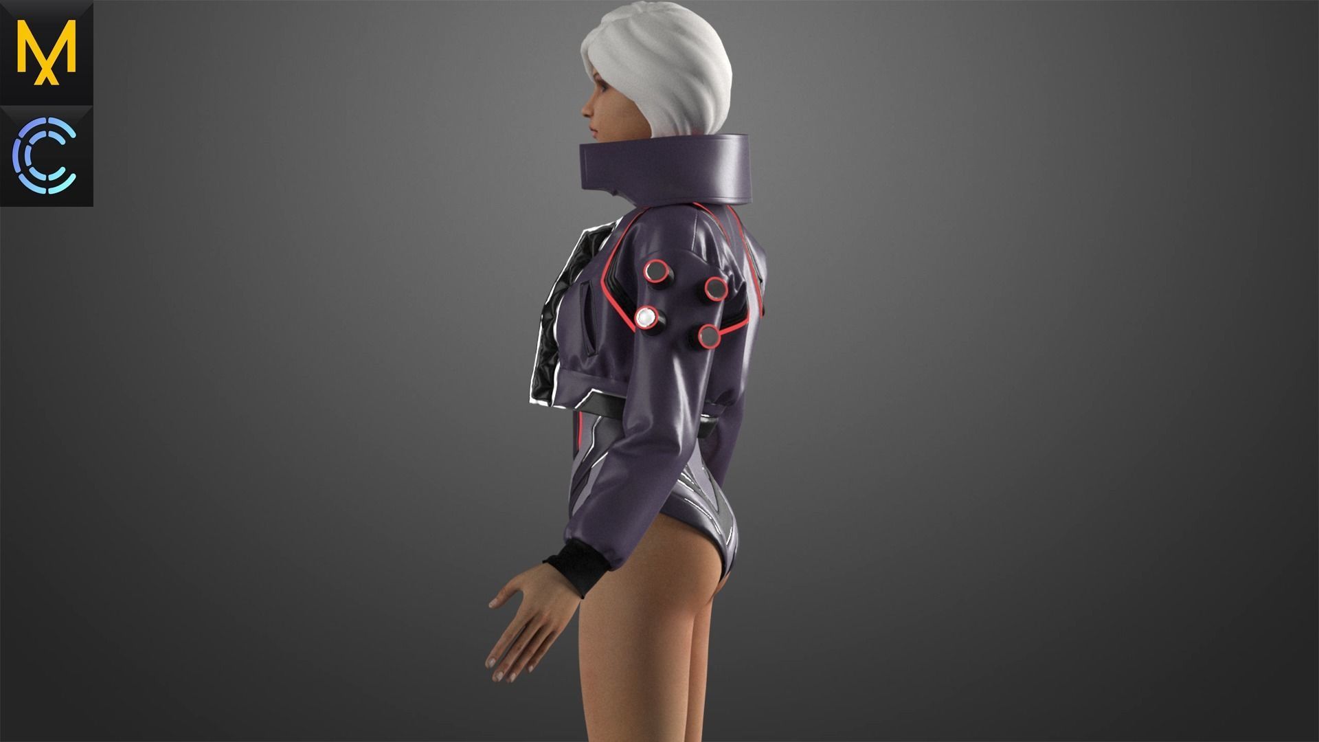 CyberPunk Outfit Female OBJ mtl FBX ZPRJ 3D model_5