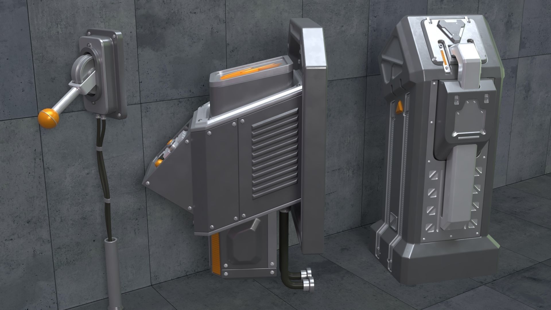 SCI-FI Switches - 10 pieces 3D model_5