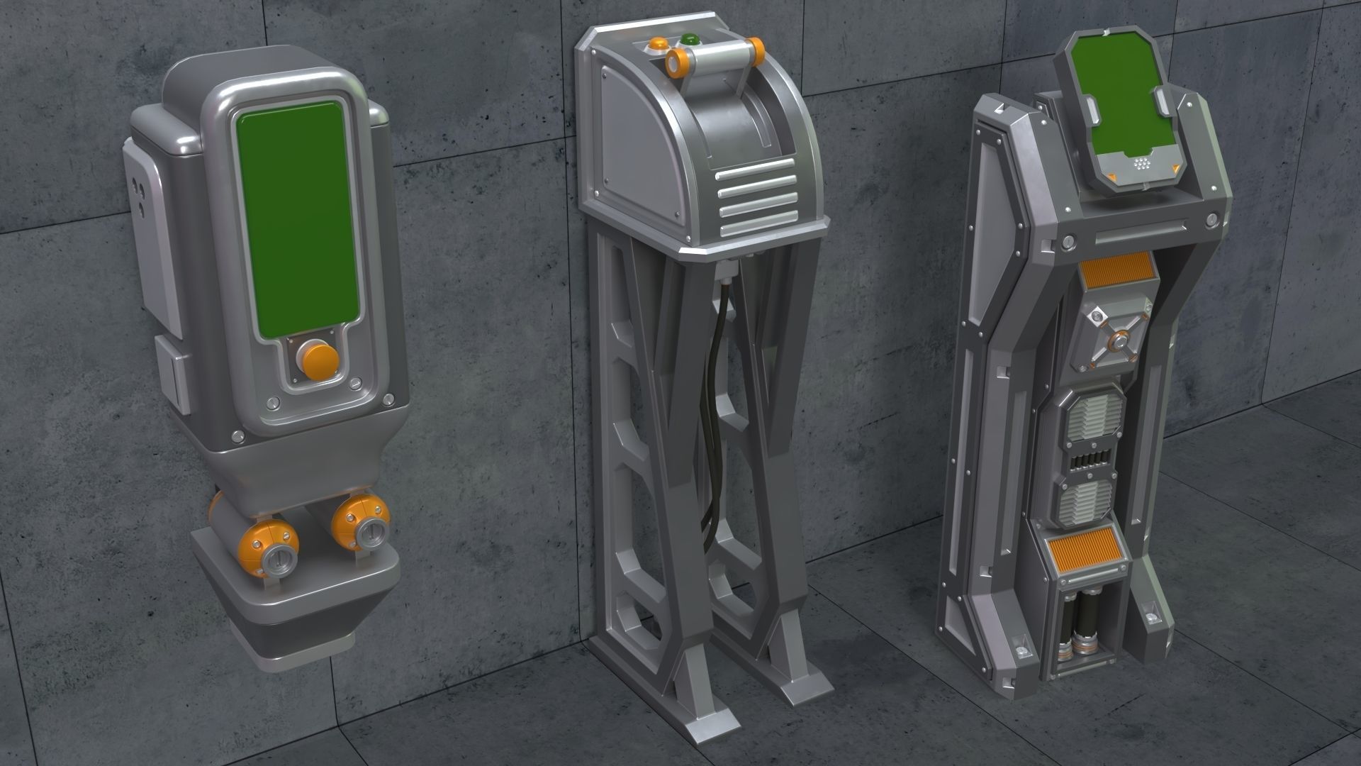 SCI-FI Switches - 10 pieces 3D model_6