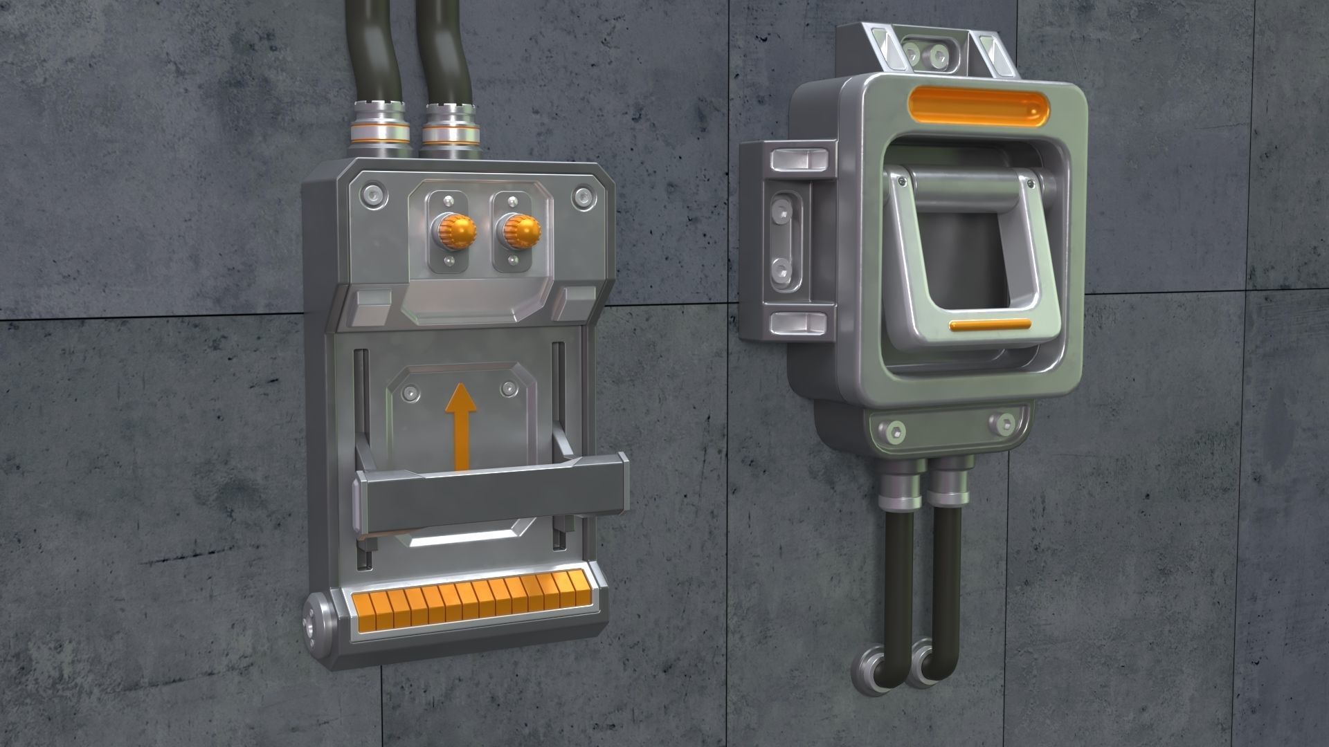 SCI-FI Switches - 10 pieces 3D model_9