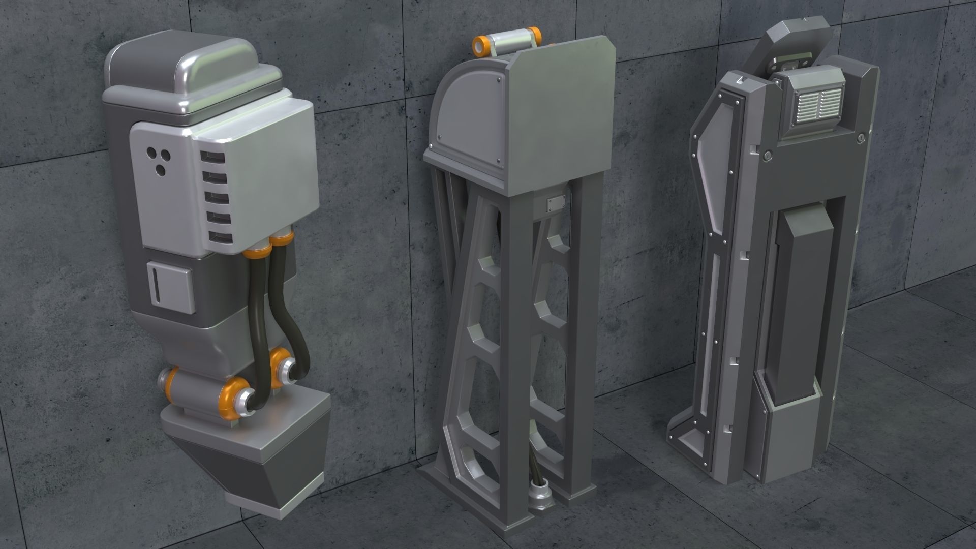 SCI-FI Switches - 10 pieces 3D model_7