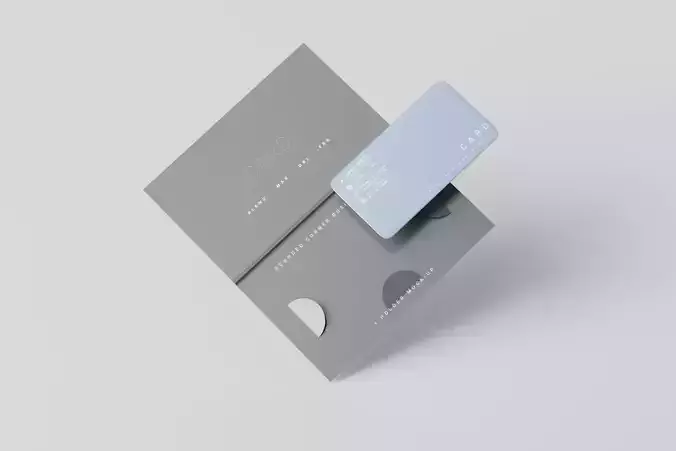 Business Card with Holder Mockup Low-poly 3D model