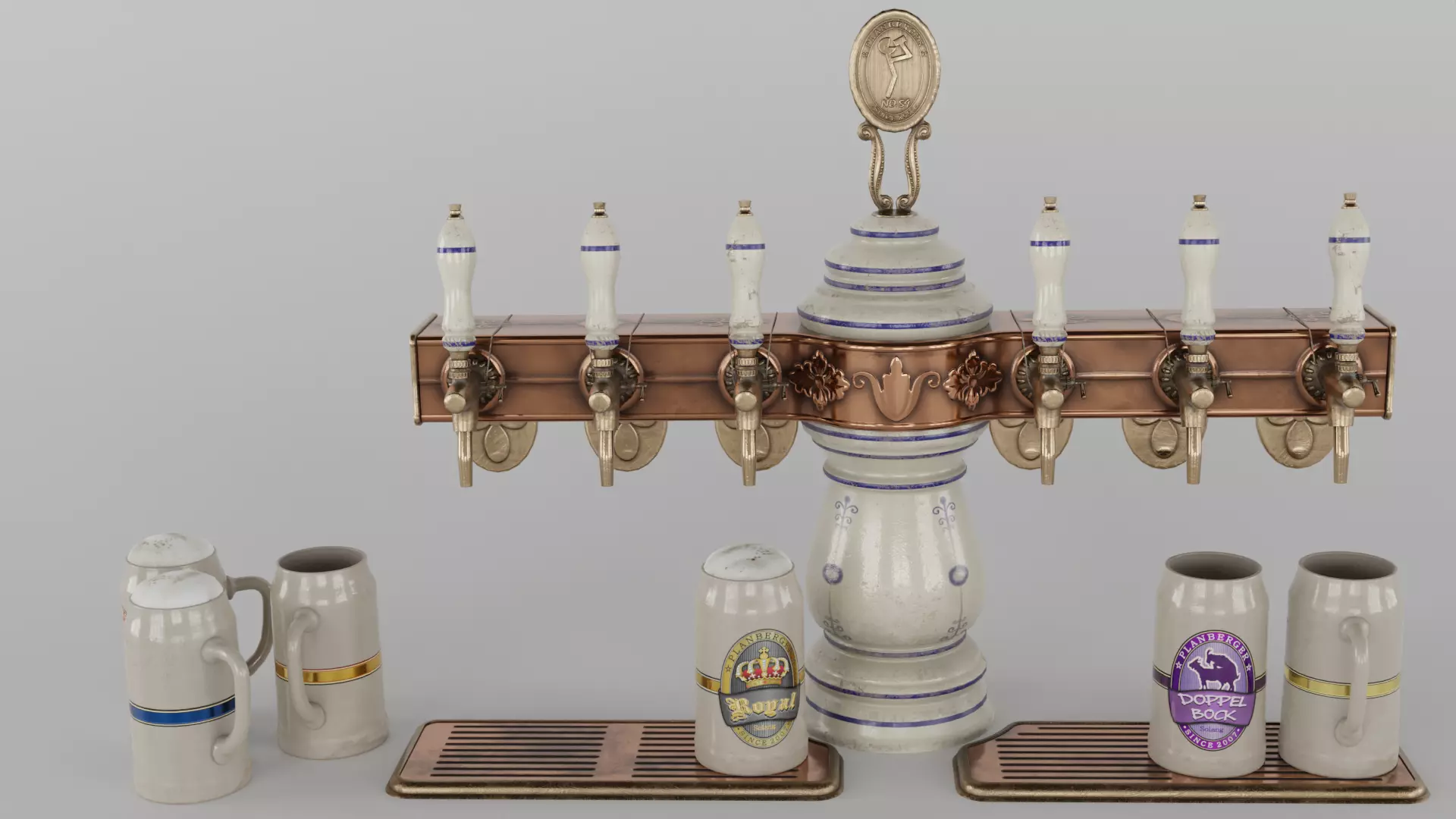 Classic Bavarian beer dispenser 3D model